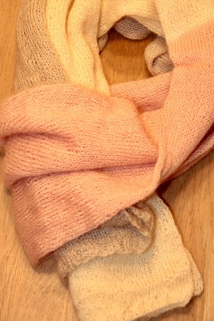 Schal feinste Qualität doppelt gestrickt Mohair & Seide